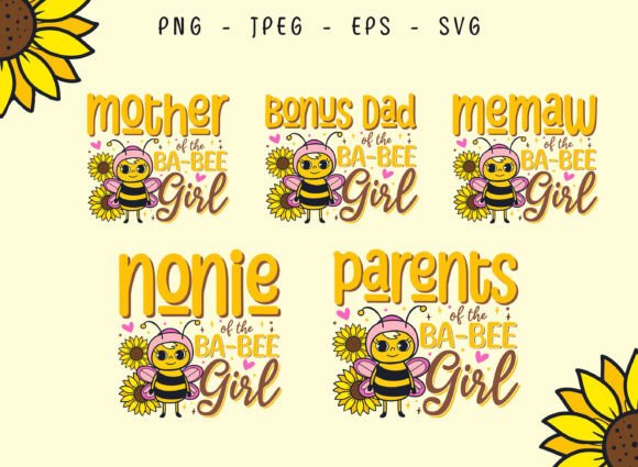 Baby Bee Girl Cute Bee Family SVG