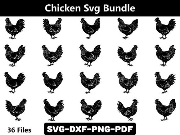 Chicken Svg Bundle, Rooster Svg