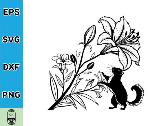 Flower Squirrel Animal Silhouette SVG