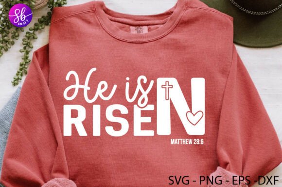 He is Risen Christian Quote PNG SVG