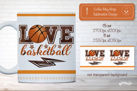 Love Basketball Mug Wrap Sublimation Png