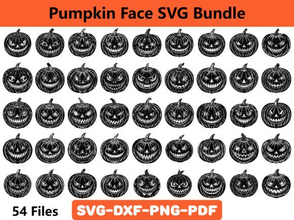 Pumpkin Face SVG Bundle