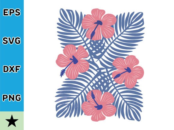 Retro Abstract Floral SVG Vector